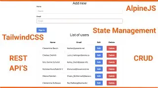 Alpine JS CRUD Operation Using tailwind CSS | State Management and REST API Calling in Alpine.js