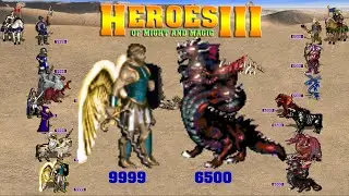 HEROES 3 COMBAT 9999 EACH SLOT CASTLE VS 6500 EACH SLOT FORTRESS L8L9