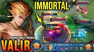 24 Kills!! Tanky META Build Valir 100% IMMORTAL!! - Build Top 1 Global Valir ~ MLBB