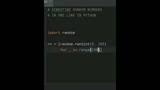 Generating RANDOM numbers in one - line in Python 😱#coding #programming #python