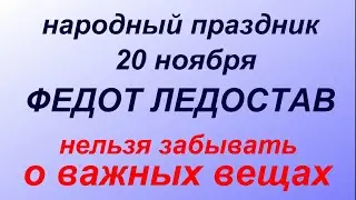 20 ноября народный праздник Федот Ледостав. Народные приметы и традиции.