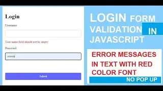 Login Form Validation In JavaScript