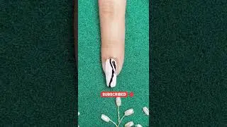 Black lines on white nail art design trick #shorts