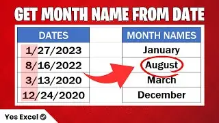 Get Month Name from a Date in Excel