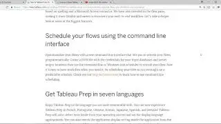SCHEDULE TABLEAU PREP