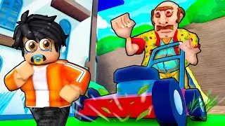 Escaping EVIL Angry DAD in ROBLOX!!!