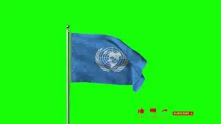 UN flag green screen flag animation