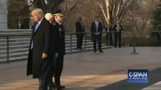 Donald Trump and Mike Pence at Arlington National Cemetery (C-SPAN)