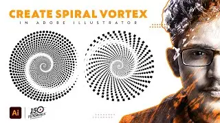 How to Create Dotted Spiral Vortex in Adobe Illustrator CC 2021 | How to make Dotted Spiral Vortex