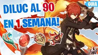 ✨​LA MEJOR forma de subir a DILUC al nivel 90✅​FARMEO RÁPIDO TALENTOS + Guía build Genshin Impact