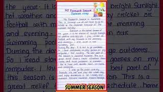 My Favourite Season Essay in English/Summer Season Essay in English/Paragraph essay on summer Season