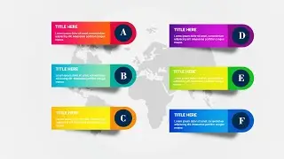 Create 6 Colorful Options with World Map Infographic Slide in PowerPoint