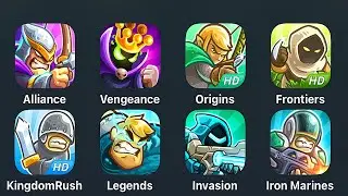 Kingdom Rush 5: Alliance,4: Vengeance,3: Origins,2: Frontiers,1: Classic,Iron Marines: Invasion