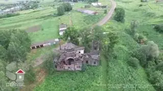 Аэросъемка церкви Александра Невского село Большие Меми