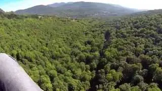 Zip-lining Hunter Mountain