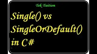 Single() vs SingleOrDefault() in C#