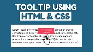 A Simple Tooltip Using HTML and CSS