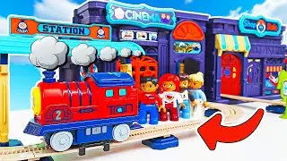 Строим станцию и запускаем ПОЕЗД! 🚂 Видео про игрушки для детей
