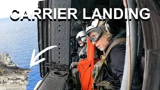 Landing by Helicopter on US Navy Carrier at Sea - Fleet Week Miami 2024