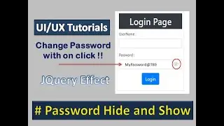Hide And Show Password with one click | JQuery UI/UX tutorial