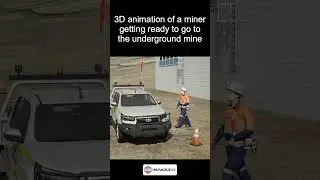 3D Animation of a Miner Getting Ready for the Underground Mine