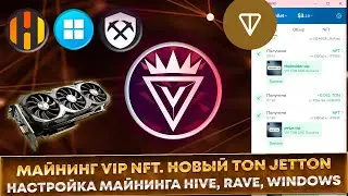 📌 Майнинг VIP NFT. НОВЫЙ TON JETTON. Настройка майнинга на Hive OS, Rave OS, Windows