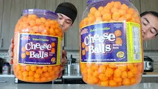 Double CHEESE BALL BARREL Challenge!! (ft. Morgan)