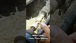 Chess piece making in improvised wood lathe at @paetelaguna #woodlathe #woodcarving #shorts #fyp