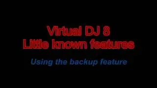 VDJ8.3/2018 - Using the backup feature