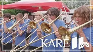 St. Croix Falls marching band stops by KARE 11 Barn