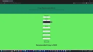 Crop Recommendation using Random Forest flask web app