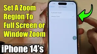 iPhone 14s/14 Pro Max: How to Set A Zoom Region To Full Screen or Window Zoom