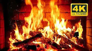 Cozy Fireplace 4K 🔥 Fireplace with Crackling Fire Sounds. Fireplace Burning 4K Ultra HD