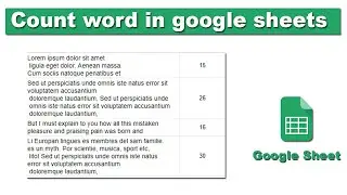 How to count word to specific cell in google sheets