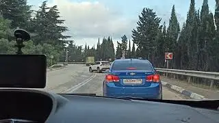Авария -Ялта,трасса Южнобережное шоссе 🔥,встреча с мопедистом,🛵