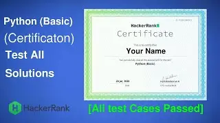 HackerRank Python (Basic) Certification 2020 | Solutions