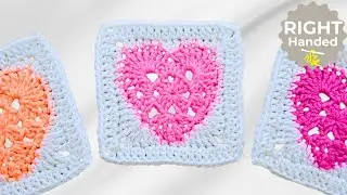 Crochet a PERFECT Solid Granny Square Heart the Easy Way!