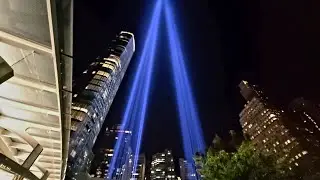 World Trade Center Tribute in Light New York City LIVE