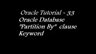 Partition By Clause in Oracle Database