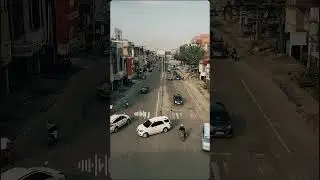 Melihat lalu lintas di persimpangan jalan 