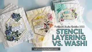 Stencil Layering vs Washi (Pinkfresh Studio October 2022)