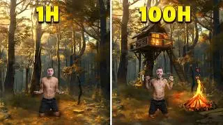 SPĘDZIŁEM 100H W LESIE i ZBUDOWAŁEM DOM NA DRZEWIE! *survival*