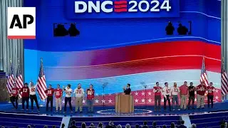 Former football players coached by Tim Walz appear at DNC