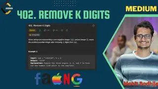 402. Remove K Digits || Top Interview Problem || Medium Level #coding #programming #python