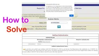 Solve PAN correction error Change Request not proceed 2022 As you have not seeded your Aadhaar with