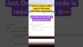 How to fix CORS issue in full stack app using React and Web API #shorts #coding #reactjs #webapi