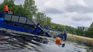 Лодка косилка для уборки водной растительности и покоса камыша/boat mower berky