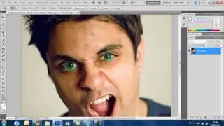 Photoshop cs5 tutorial - How to change eye color Featuring Ray William Johnson (HD)