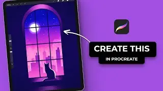 How To Draw A Silhouette Window Scene In Procreate 🥳 (Easy Beginner Tutorial) 