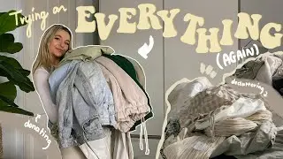 TRYING ON EVERYTHING in my wardrobe ( again ) *decluttering, organising + donating